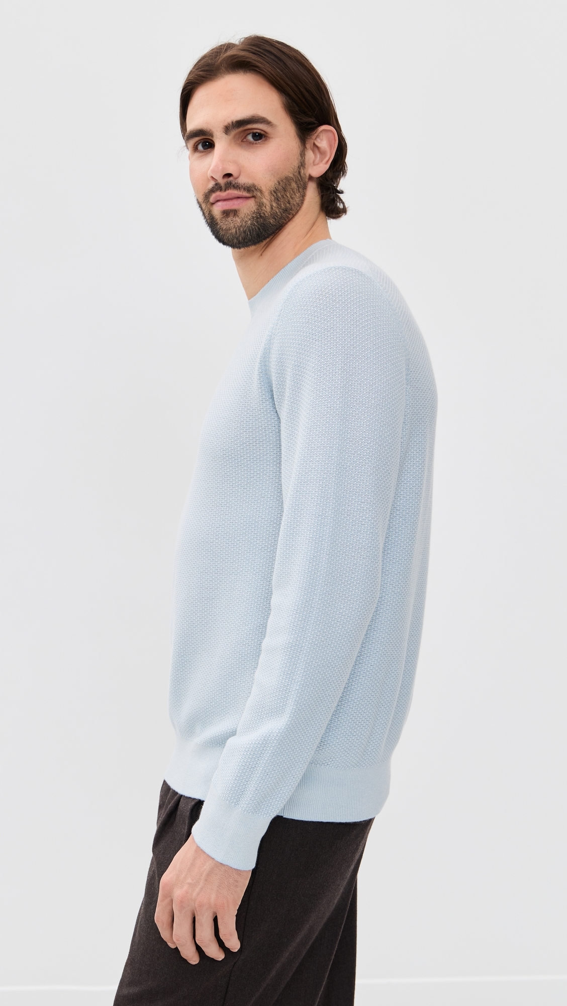 Geo Jacquard Crew Sweater Whitecap/Classic Cream