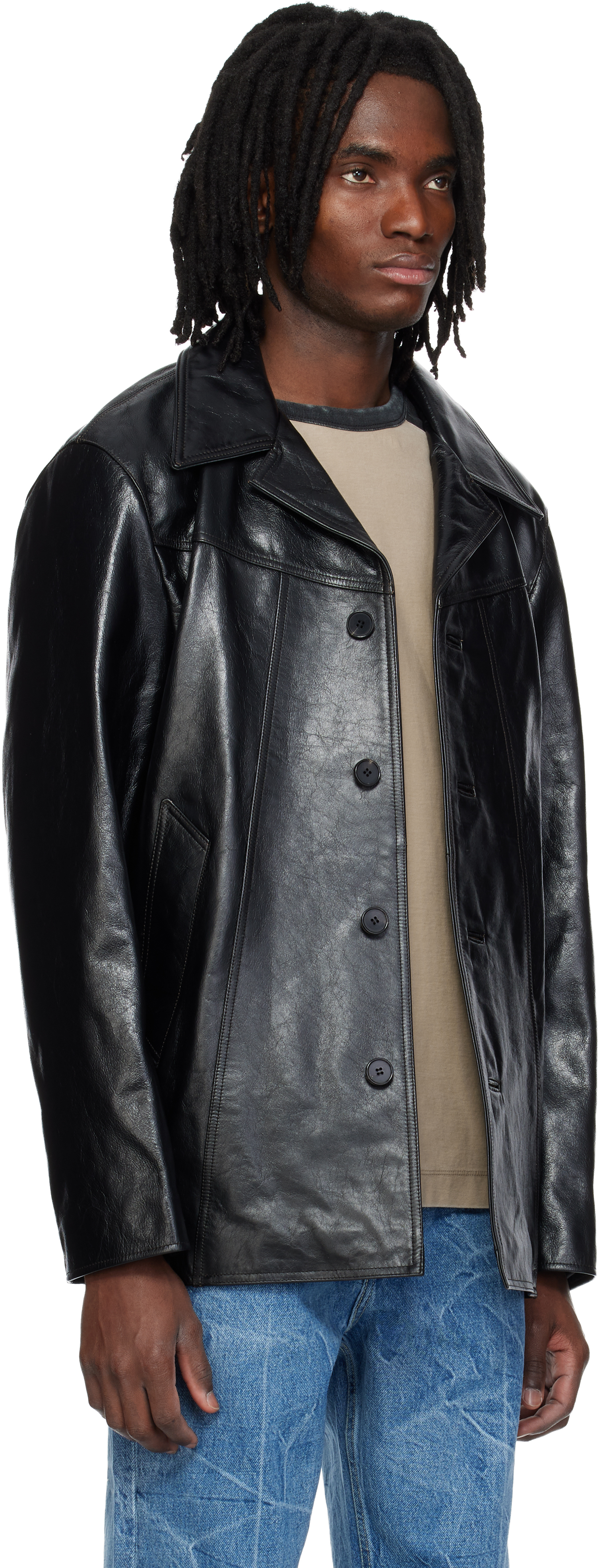 Black Boulevard Leather Coat