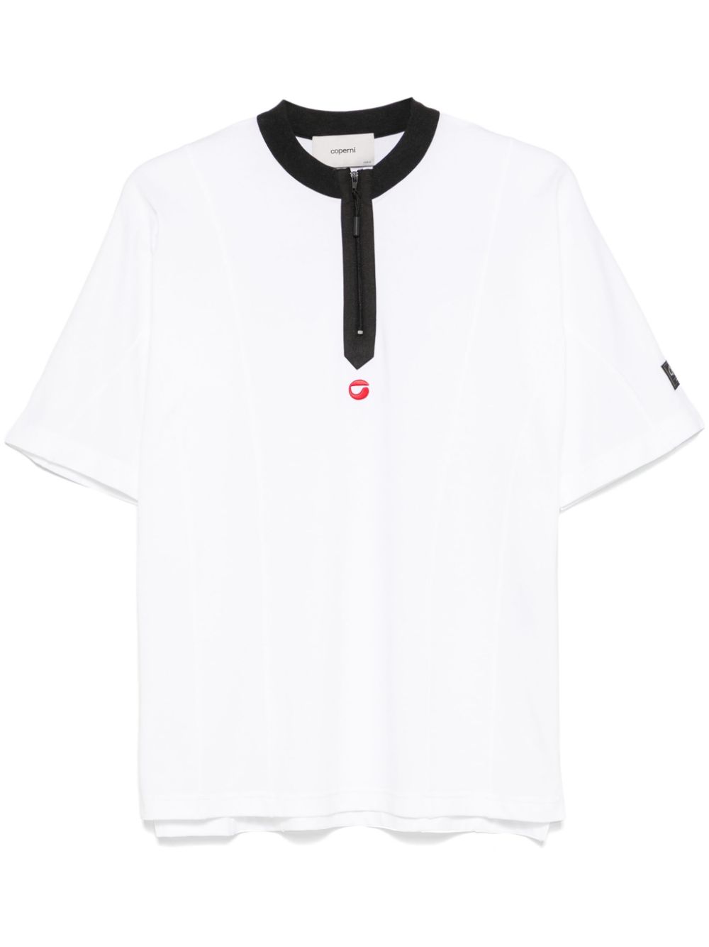 Zipper neck T-shirt - White