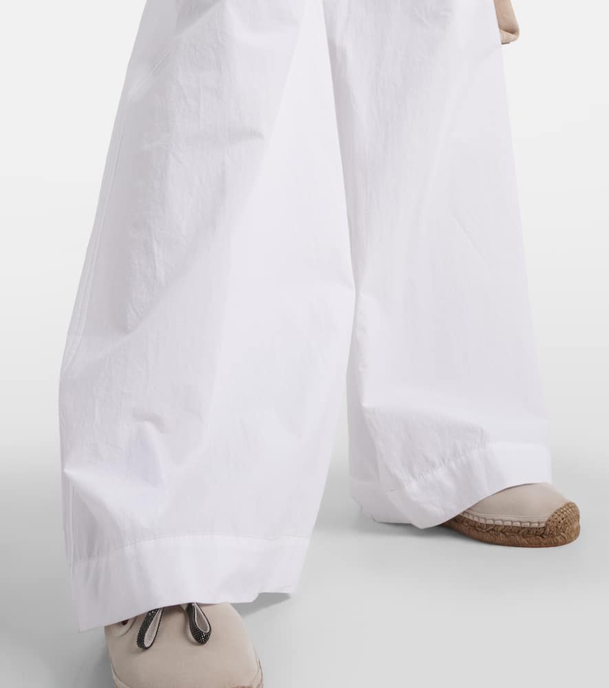 High-rise cotton wide-leg pants