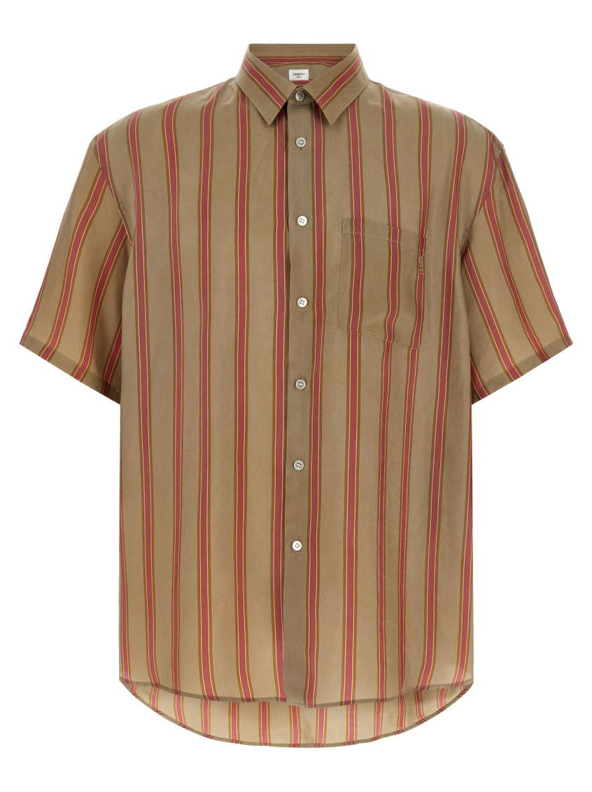 Saint Laurent - cassandre striped short sleeve shirt