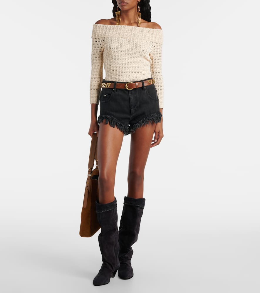 Dermottega crochet off-shoulder top