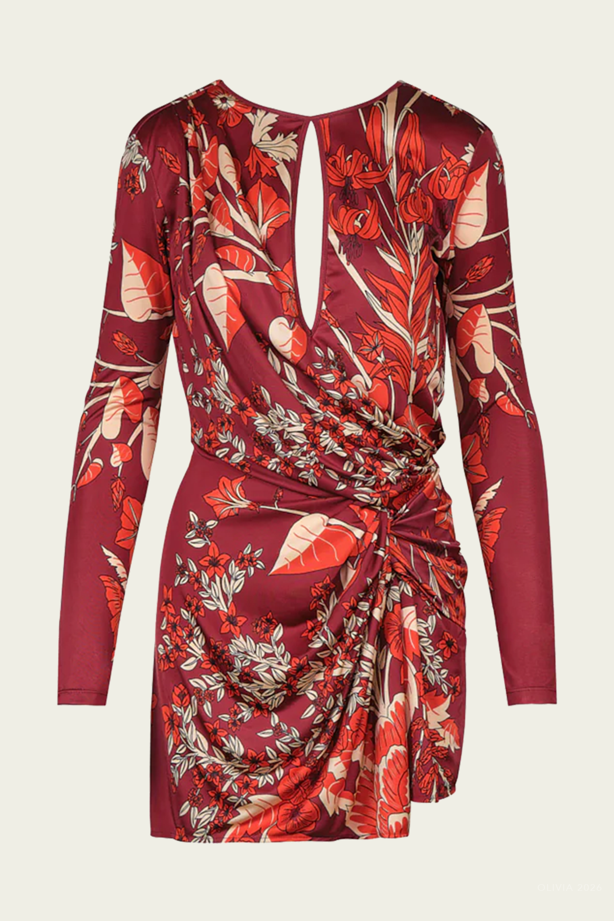 Rainforest Canopy Dress in Wine Red