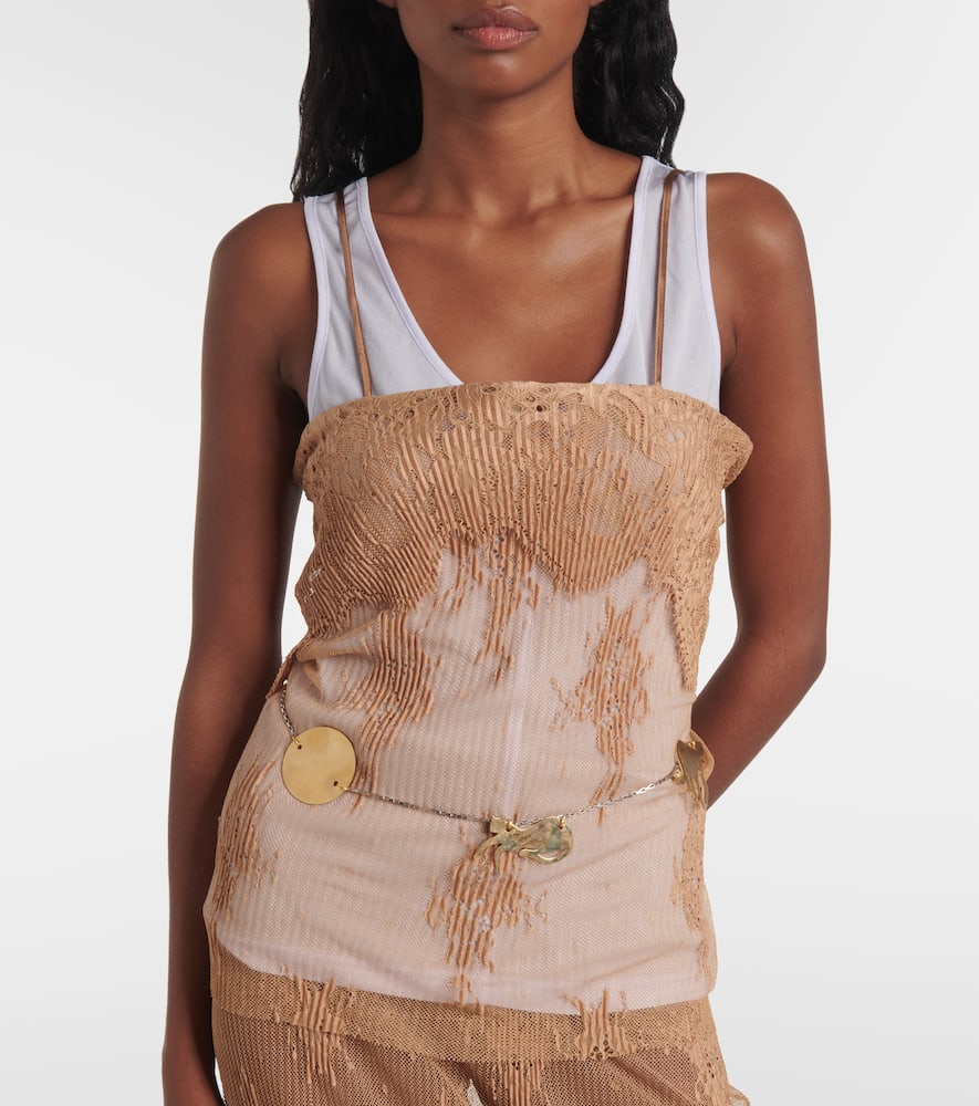 Layered jersey and lace top