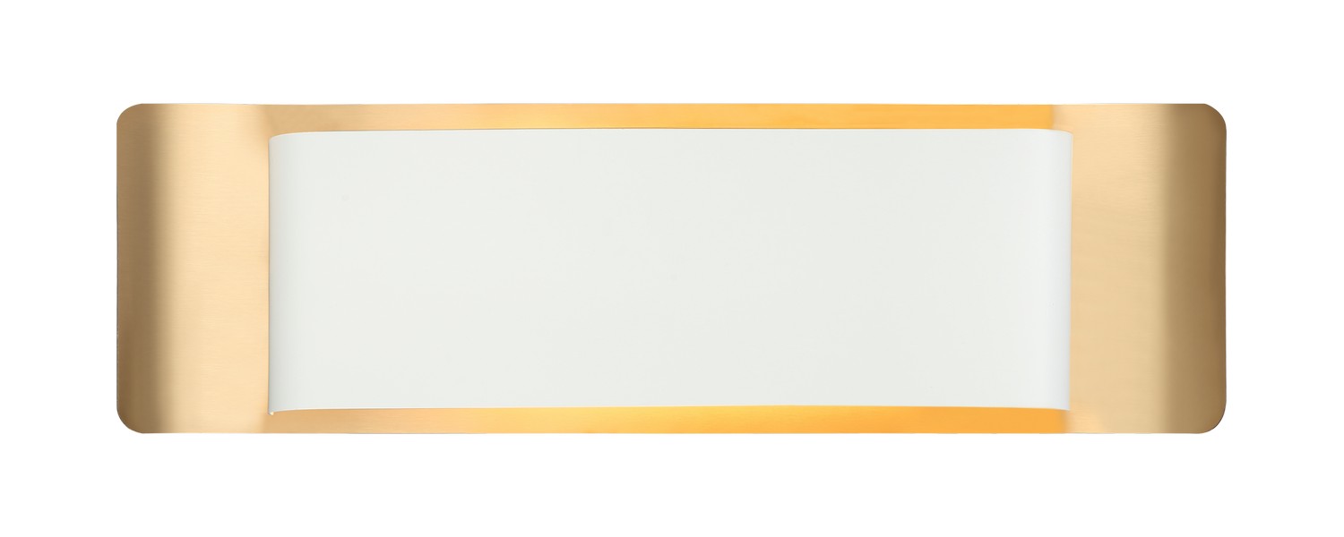 Kumilo 1-Light LED Wall Sconce in White with Aged Gold Bra