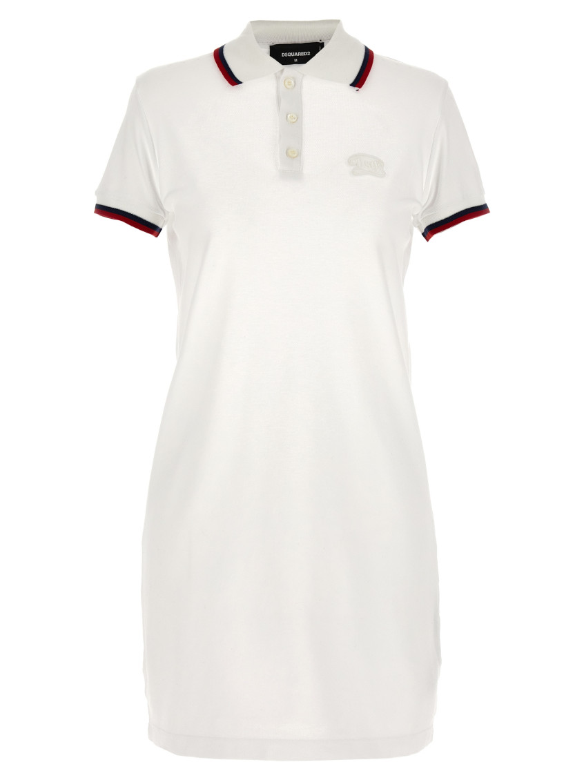 -Maxi Cut Out Polo Dress Abiti Bianco-Donna