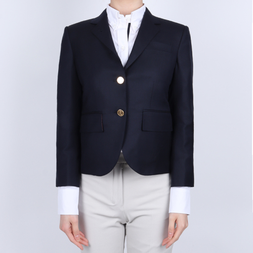 Cropped single-breasted blazer