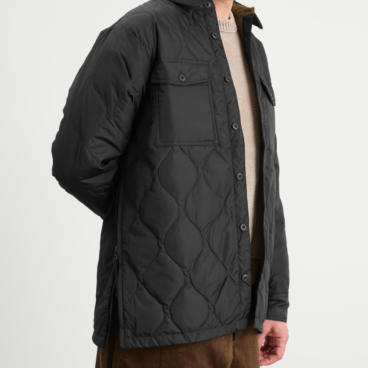 Men's Zip Over Shirt Black
