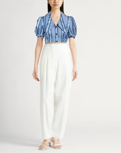 Etro Woman Shirt Blue Size 10 Cotton, Silk