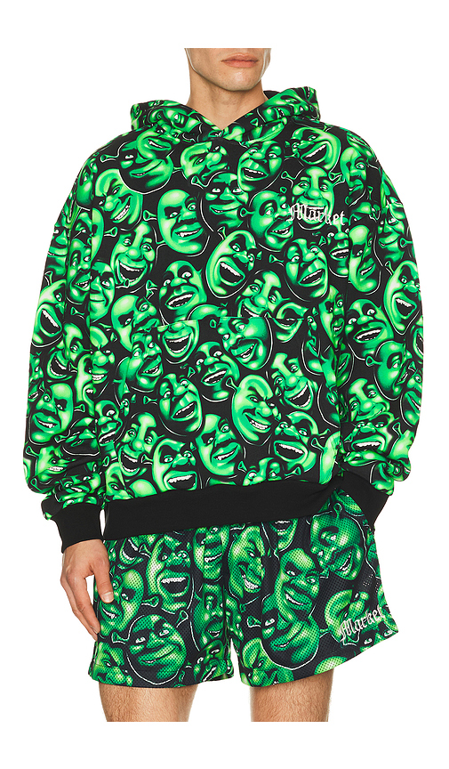 Market x Shrek All Over Print Hoodie in Black,Green. XL/1X. Also in L