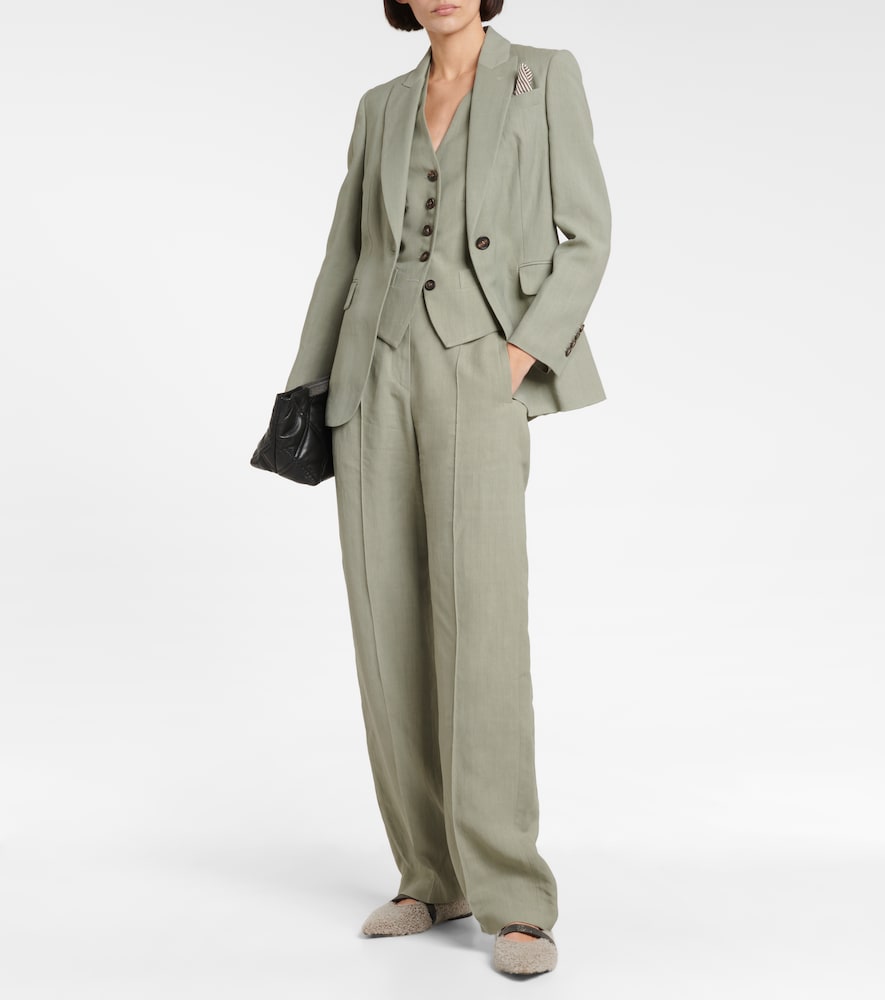 Straight twill pants
