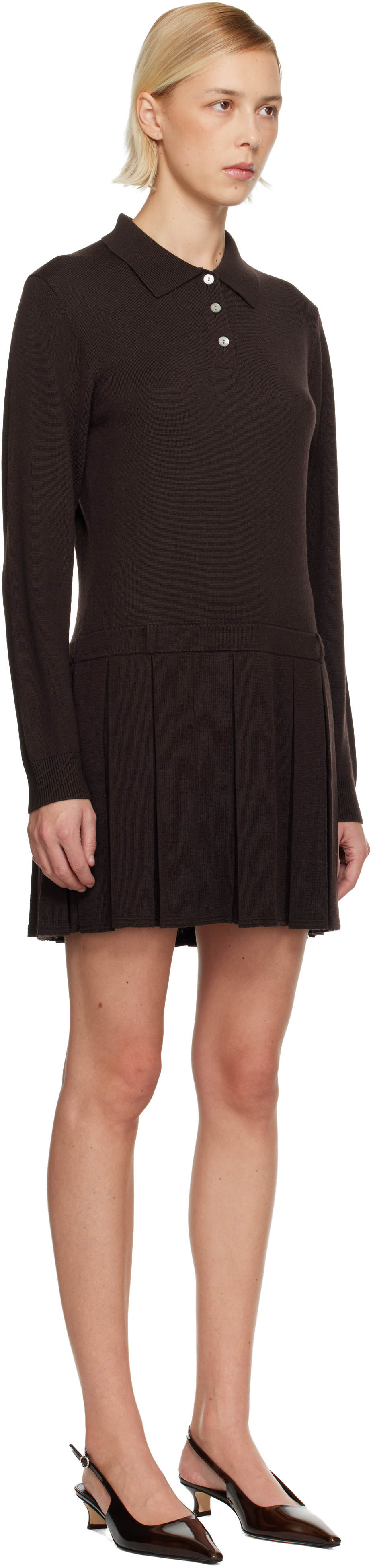 Brown Hague Sweater Minidress