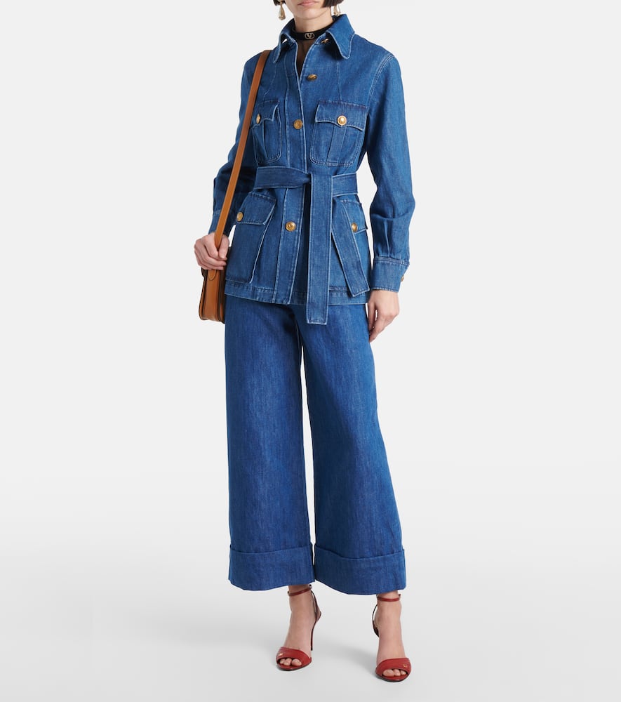 Belted denim jacket