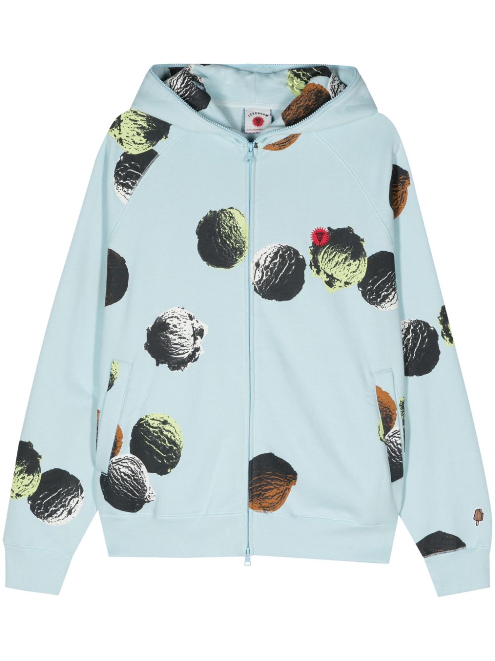 Logo-print jersey hoodie - Blue