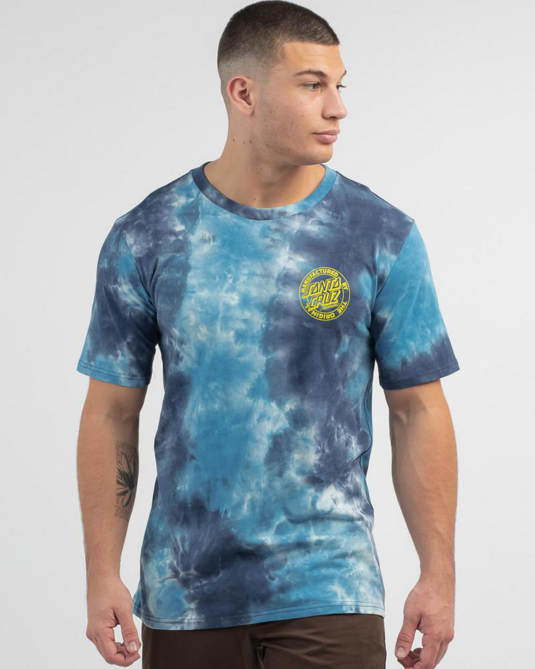 Men's Mfg Dot Tie Dye T-Shirt in Blue