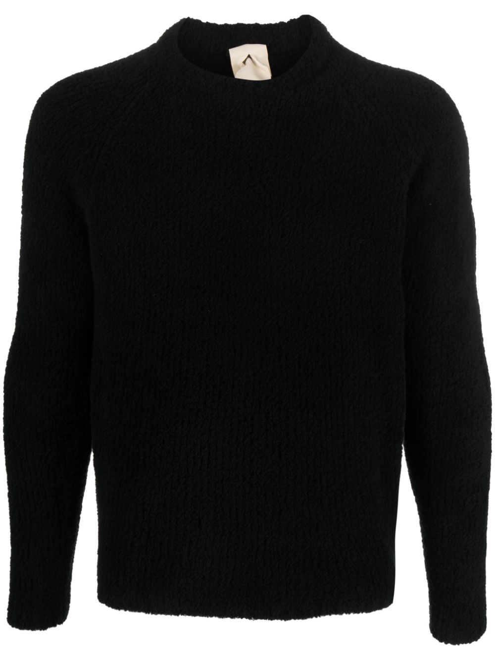 Long-sleeved textured jumper - Black