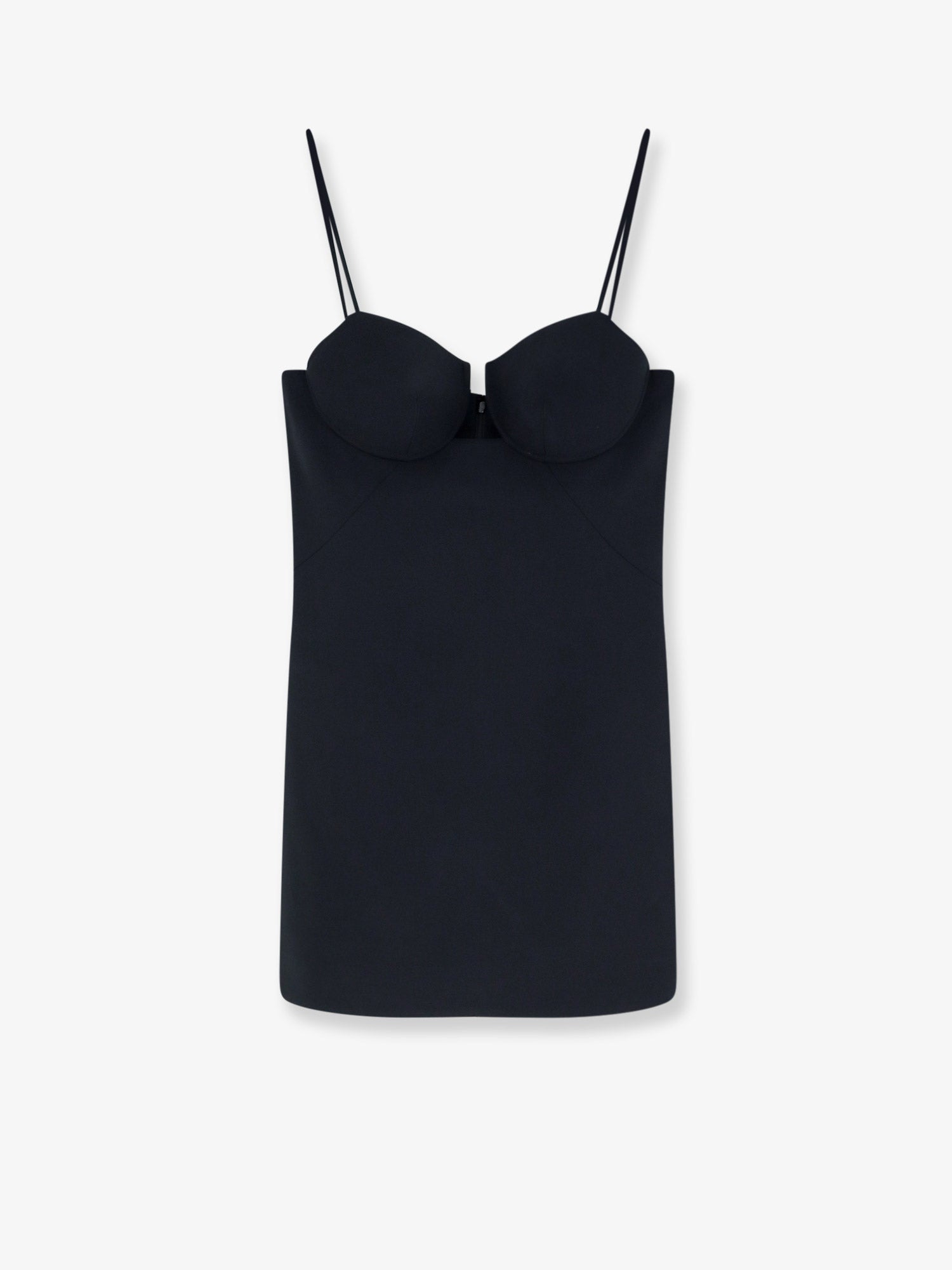Satin Cutaway Mini Dress — Black