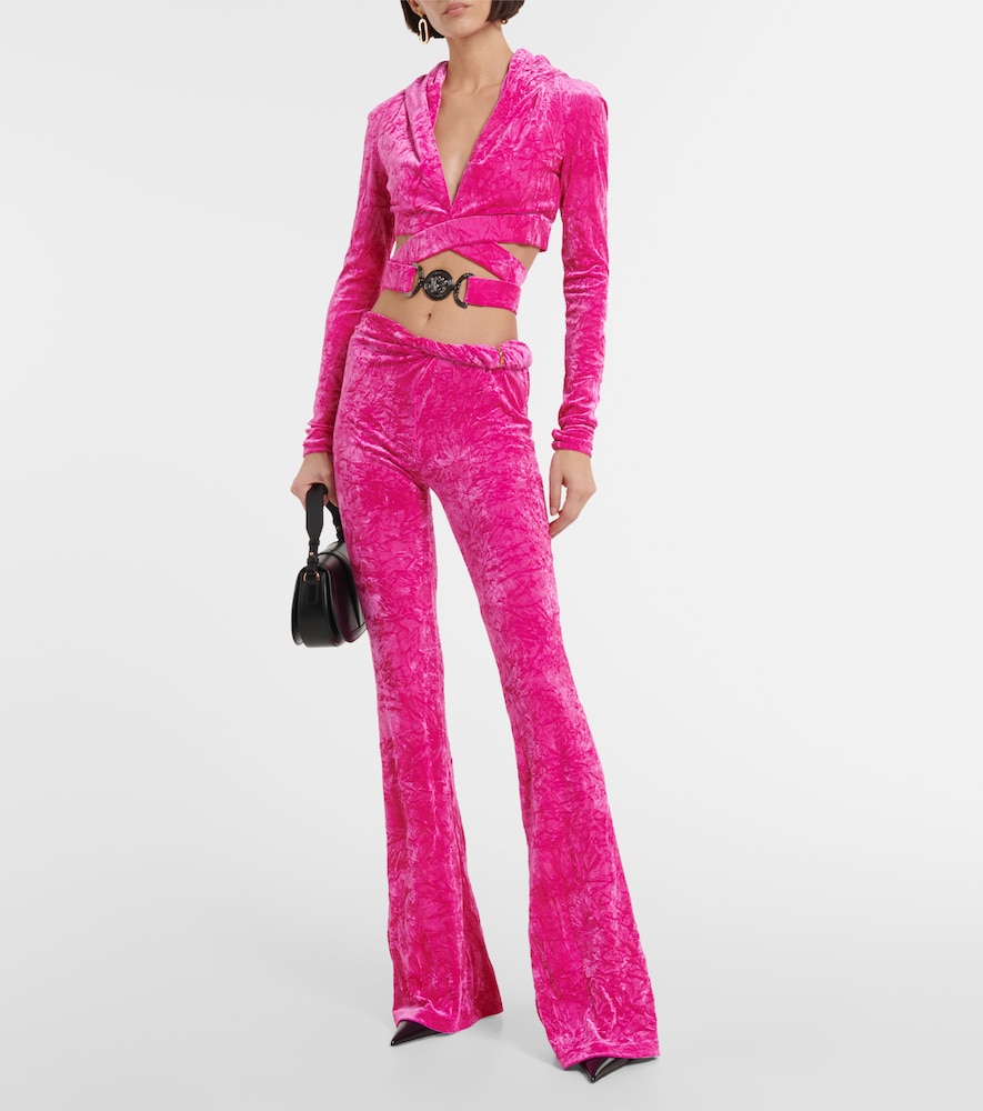 Flared velvet pants