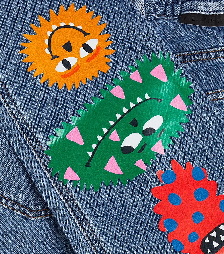 Printed straight jeans