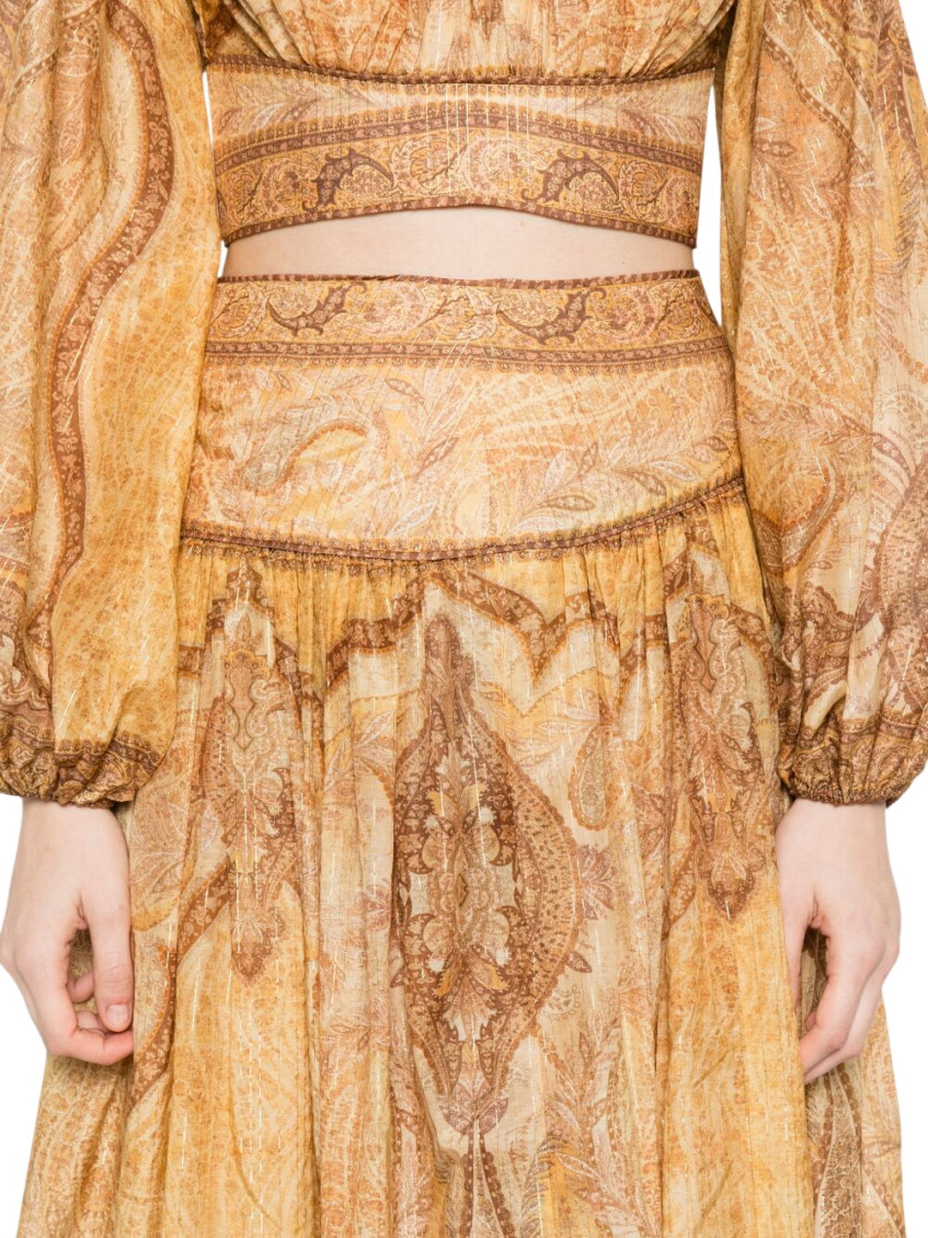 Wanderlust Cotton And Silk Maxi Skirt