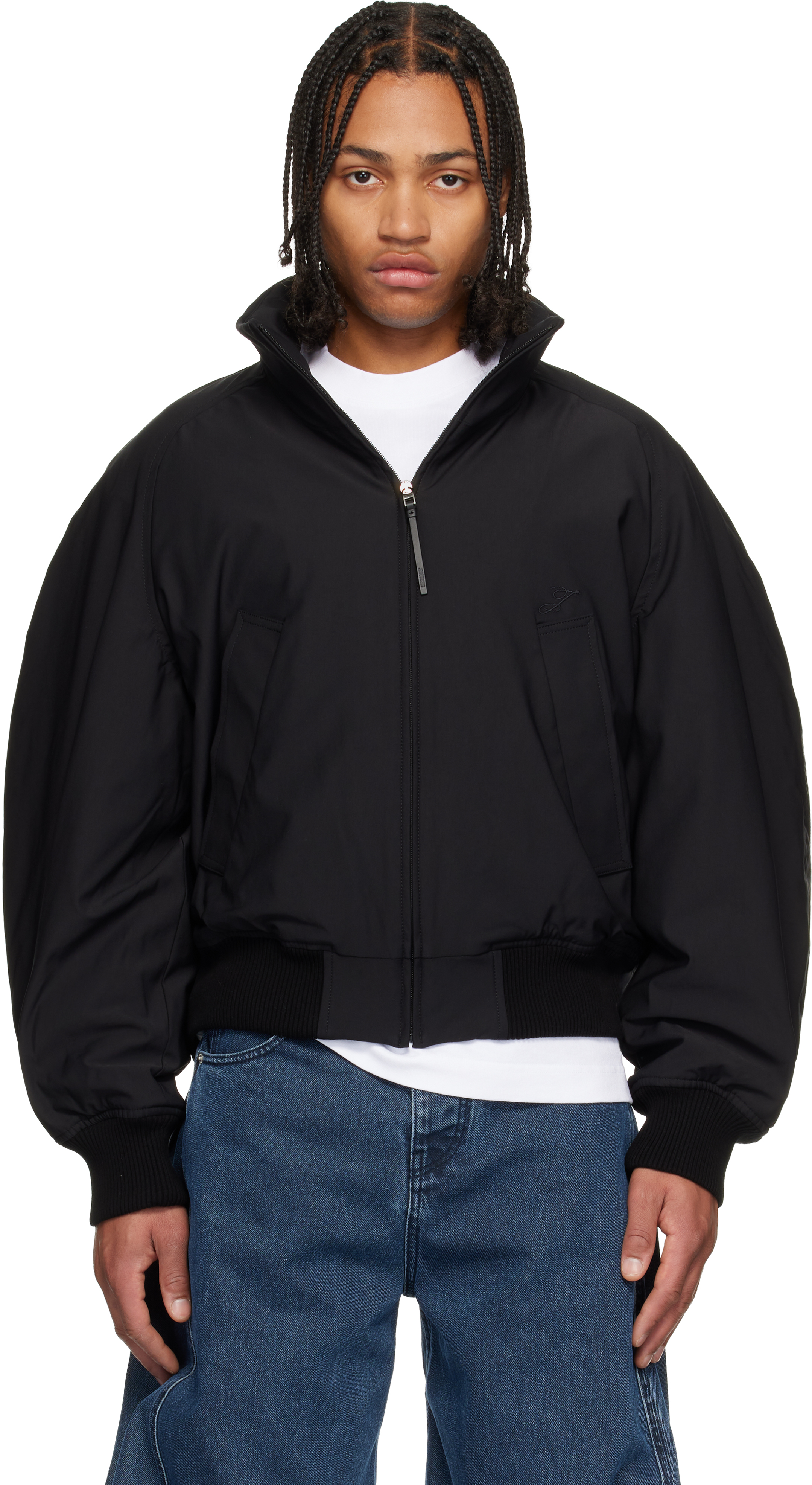 Black 'Le Bomber Aero' Bomber Jacket