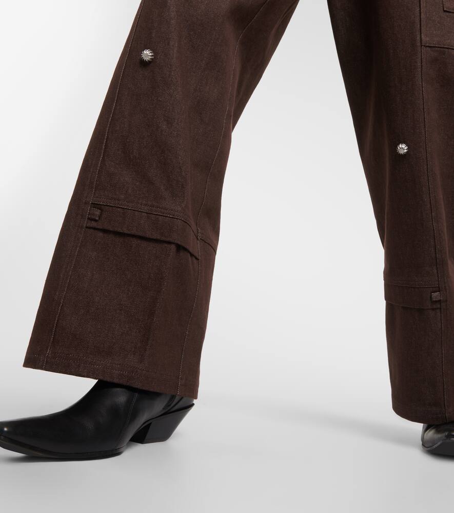 Didu High-rise wide-leg cotton cargo pants