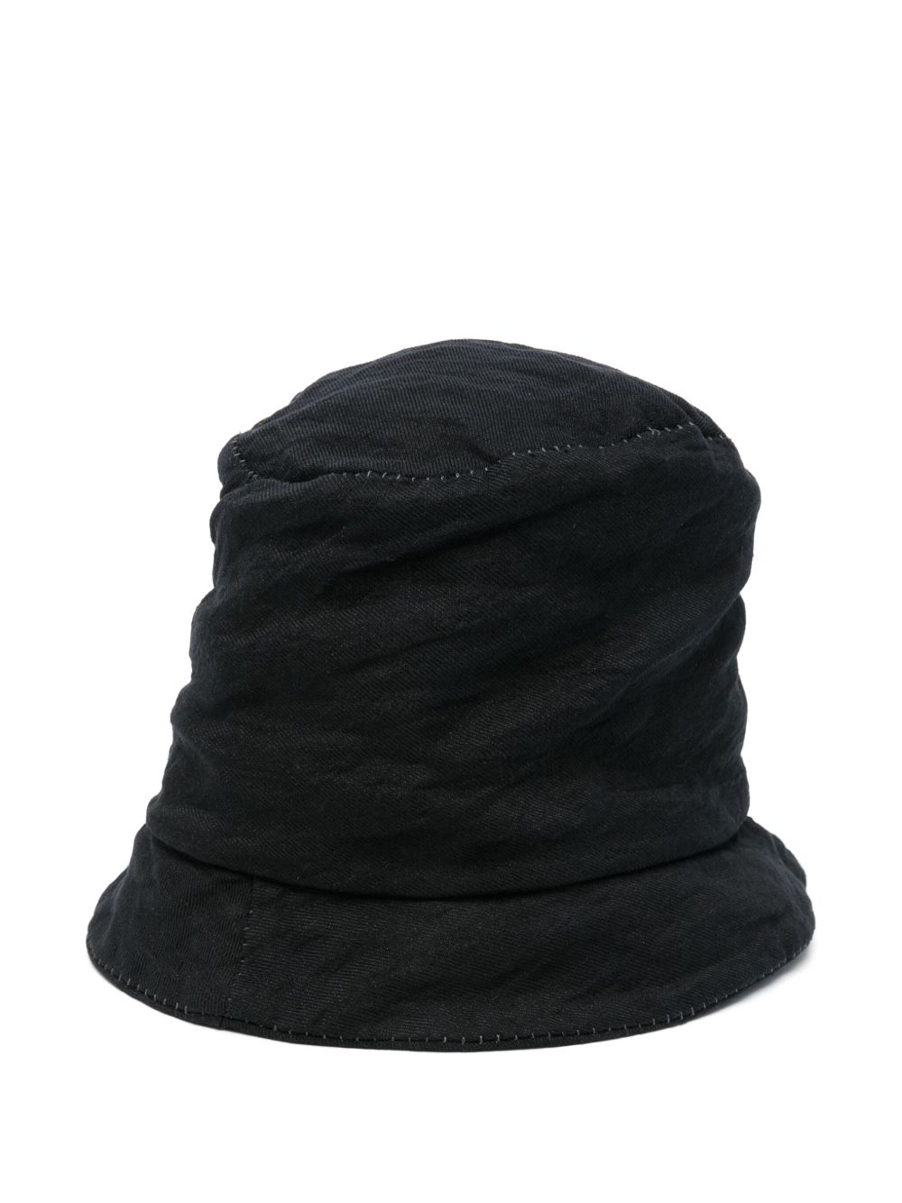 Forme D'expression contrast-stitching bucket hat - BLACK
