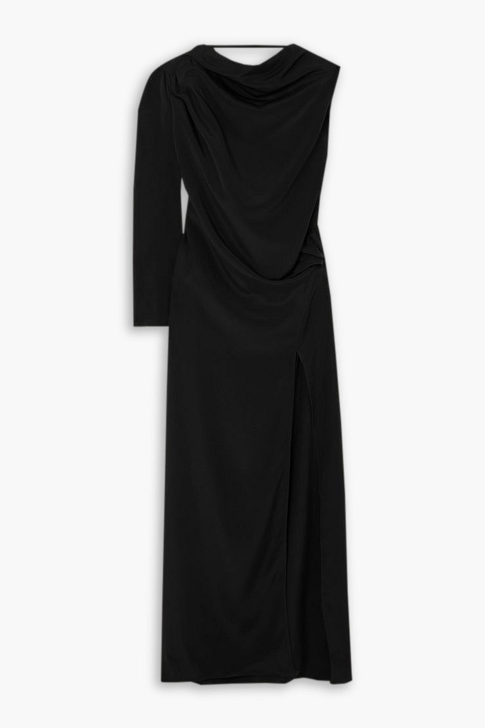Draped silk-crepe maxi dress