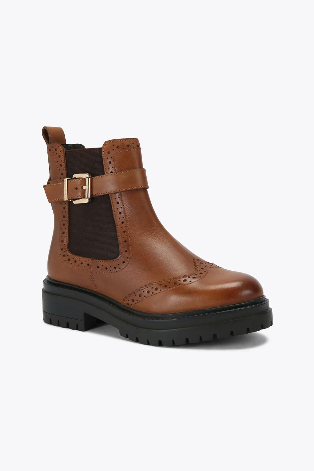 Carvela 'headline Brogue' Leather Boots In Tan