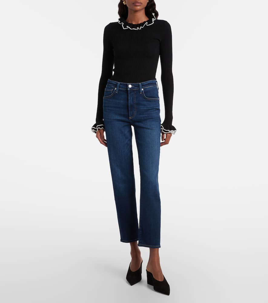 Caia cropped mid-rise straight jeans