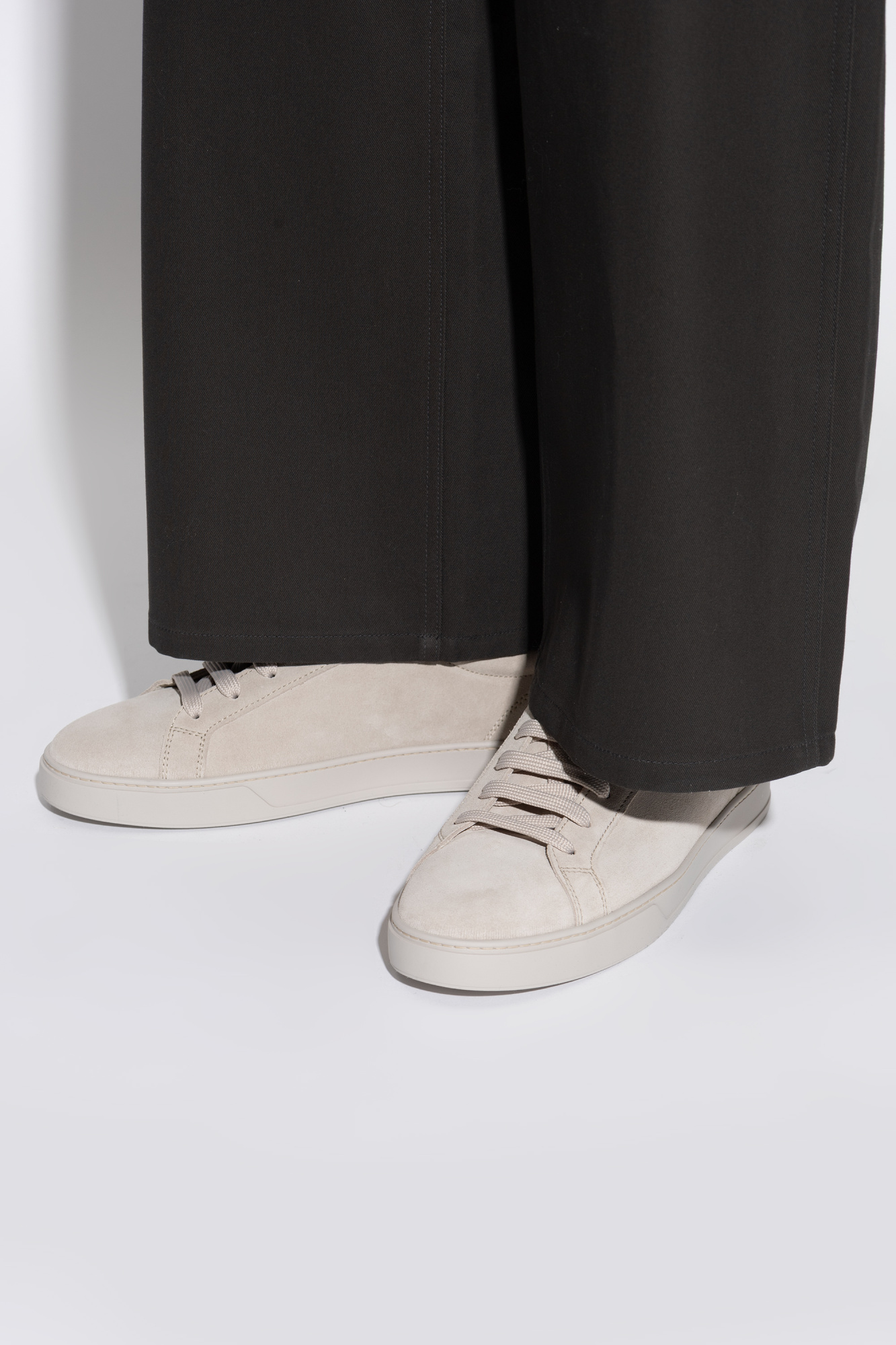 Suede Sports Shoes, Men's, Beige