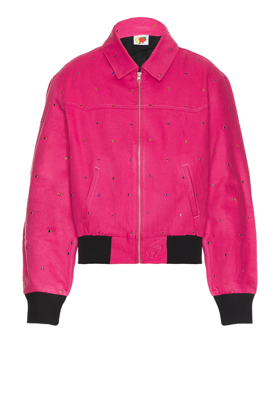 Sky High Farm Workwear Studded Work Jacket Woven in Pink - Rose.  XL/1X also in