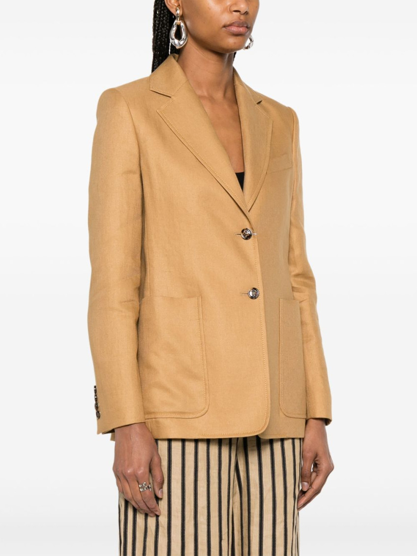 Light Brown Tailored Shoulder Blazer