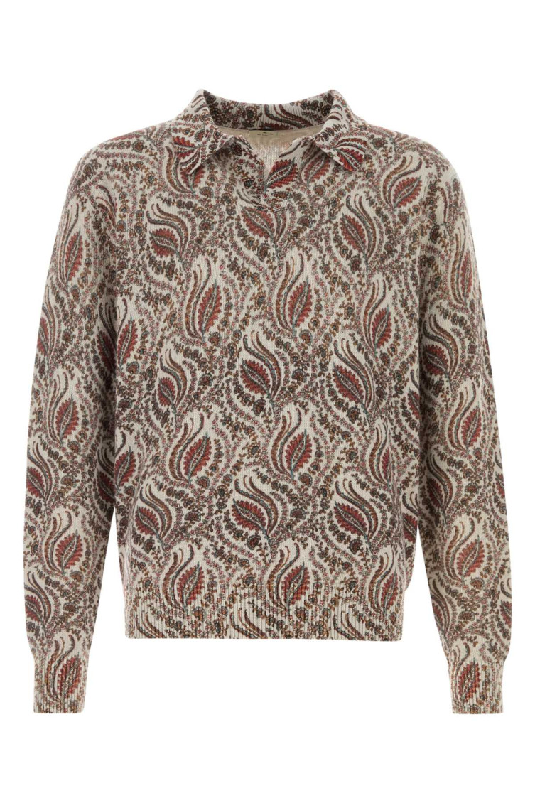 Etro - wool polo shirt paisley pattern knit