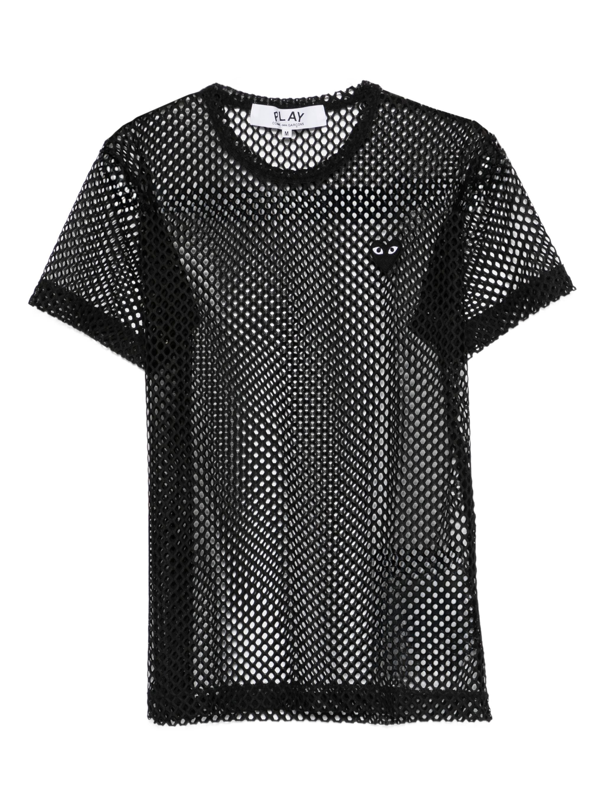 Comme Des Garçons Play Classic Mesh T-Shirt with Emblem