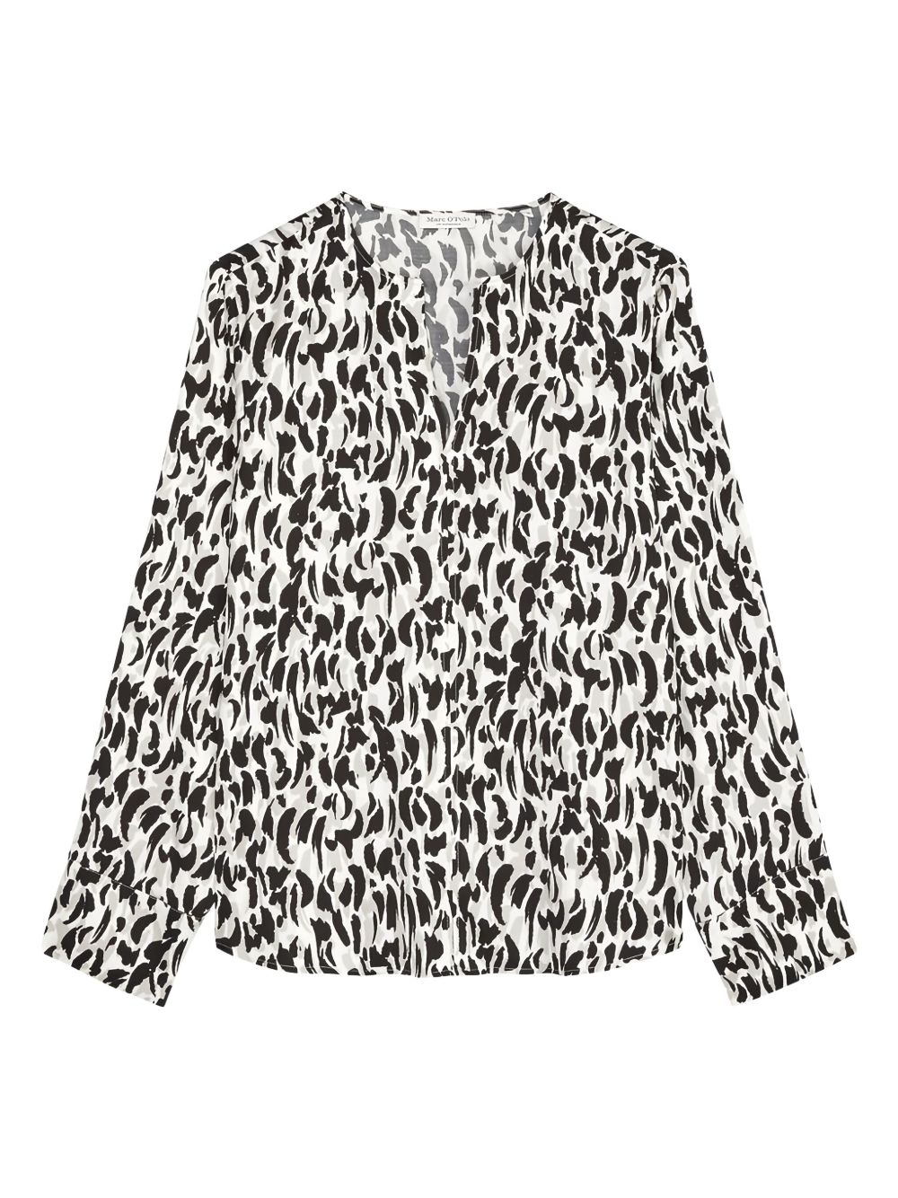 Animal-print button-up blouse - White