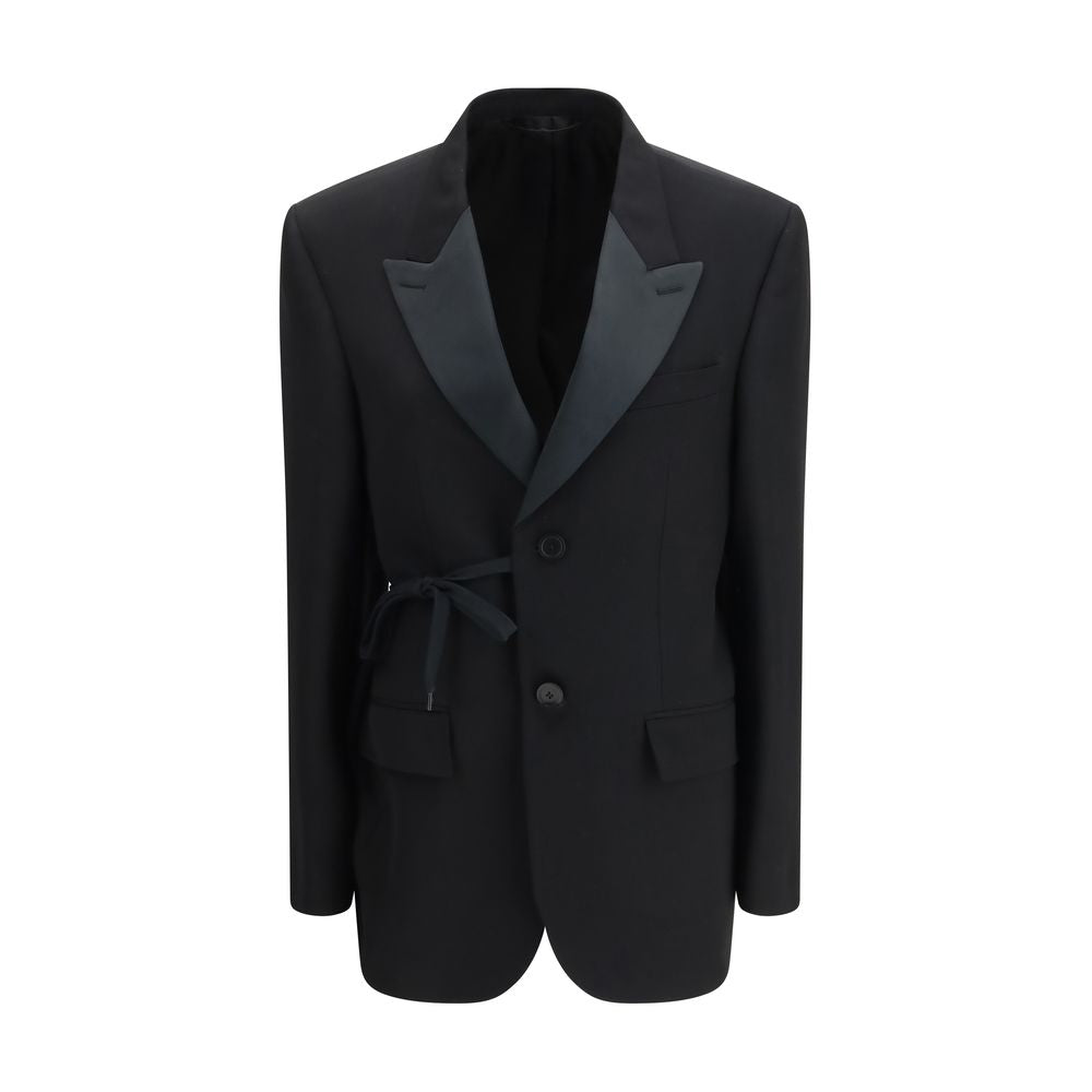 Wool Wrap Blazer — Black