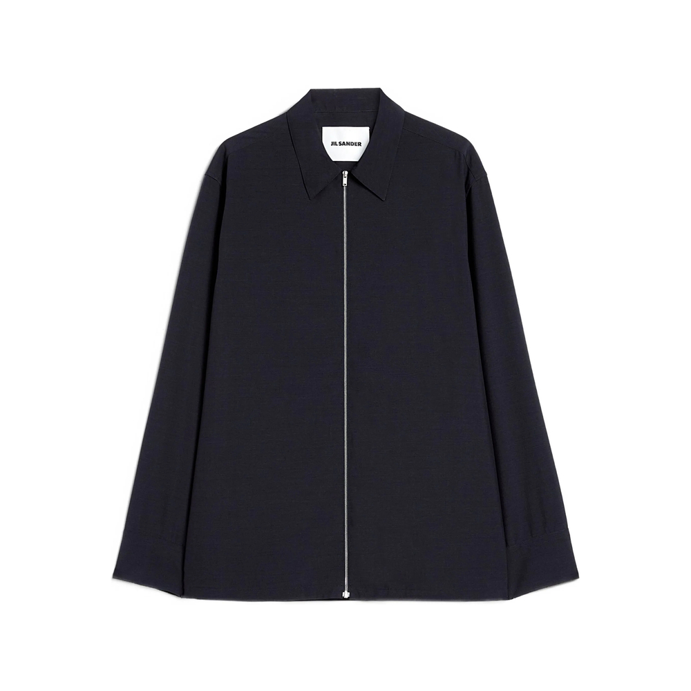 Zip Long-sleeve Wool Shirt