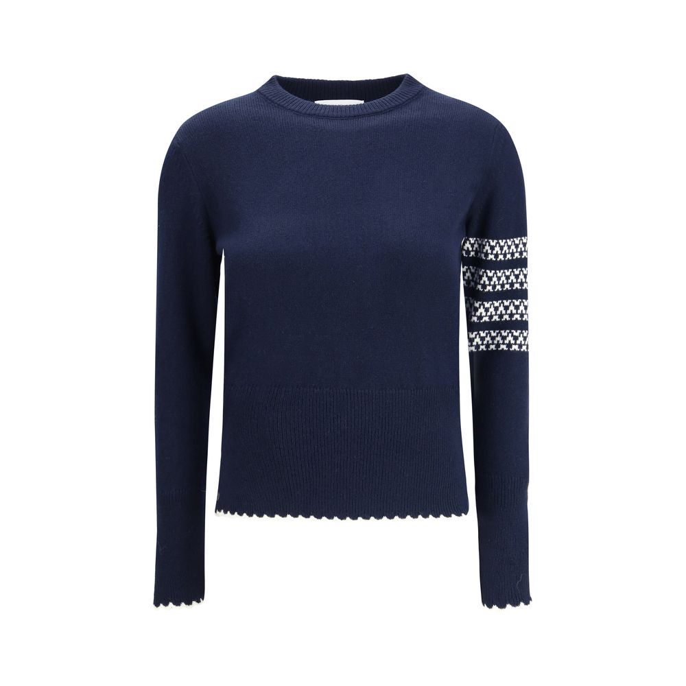 Dachshund-Intarsia Wool Sweater — Blue