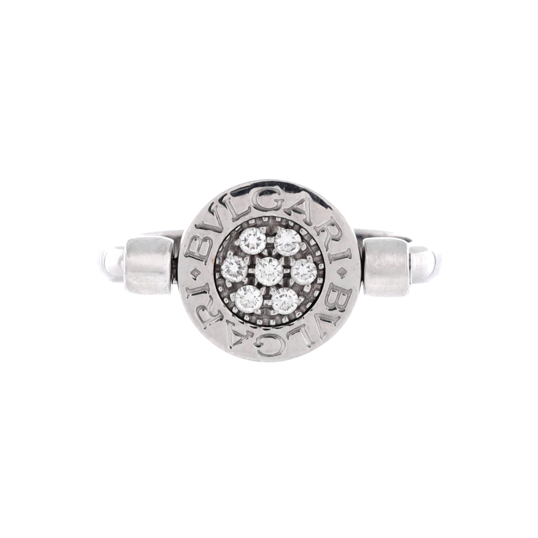 Flip Ring 18K White Gold with Diamonds and Onyx