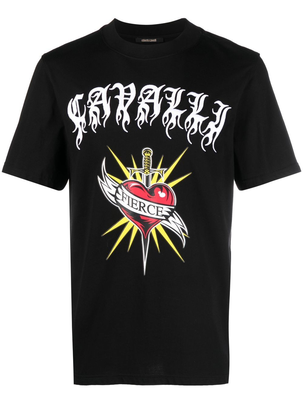 Fierce print short-sleeve T-shirt - Black