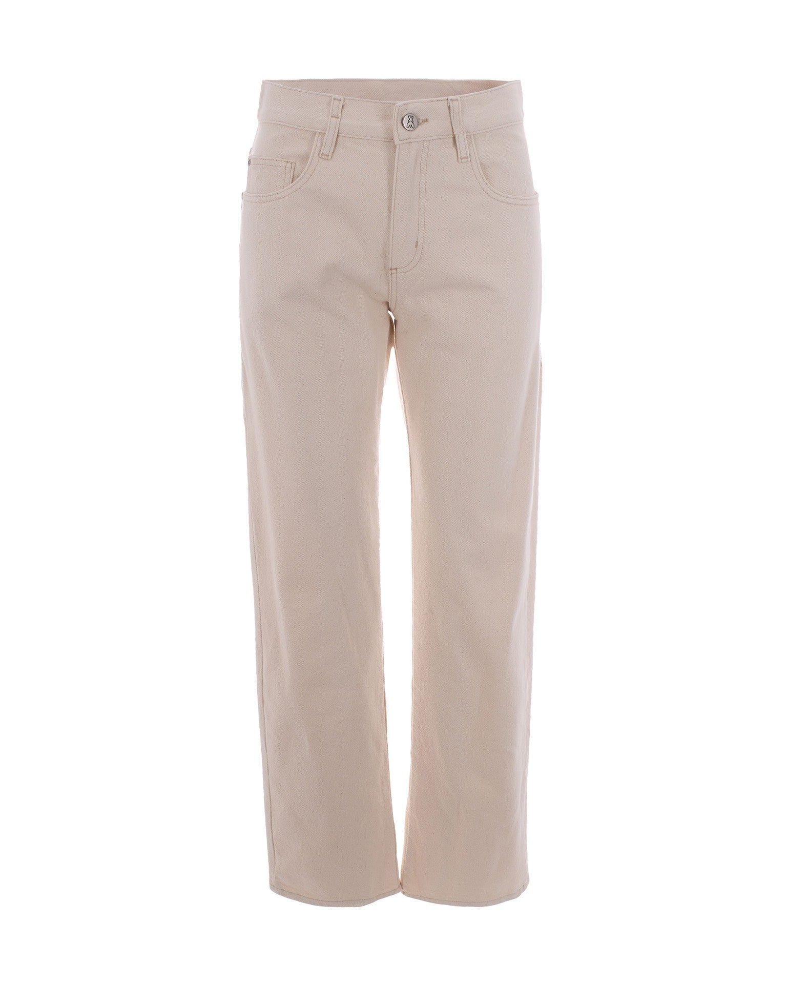 Beige-Wash Denim Jeans — Beige