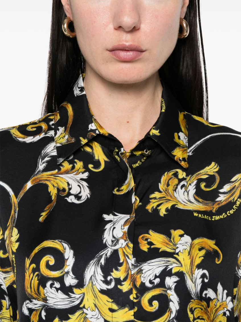 Black Barocco-print shirt