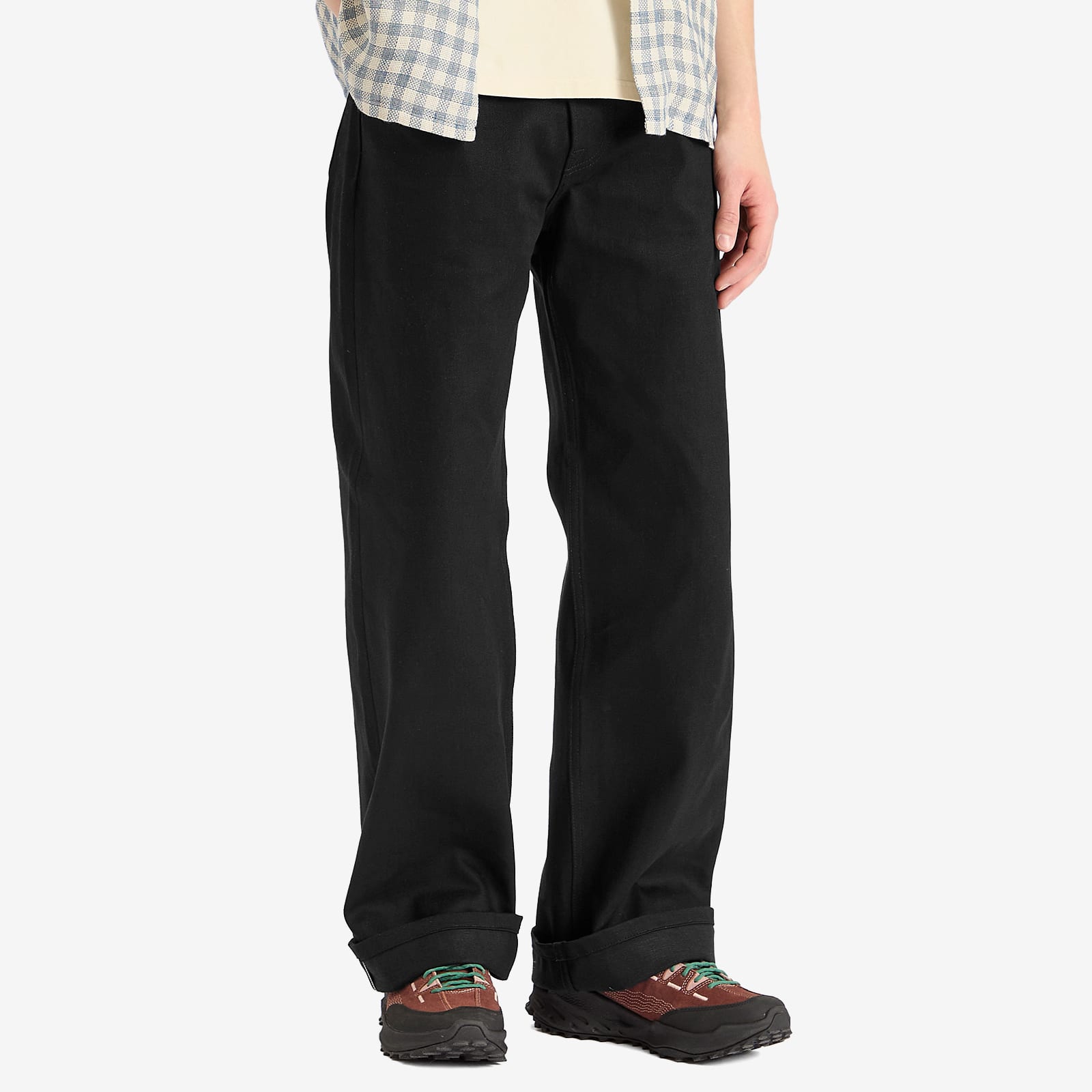 Brain Dead Men's Type 00 Wide Selvedge Jeans in Solid Black