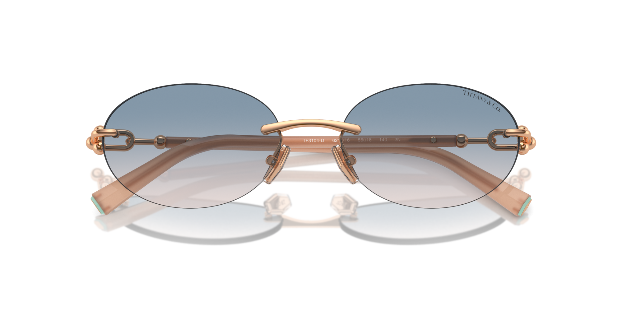 Tiffany Woman Tiffany TF3104D 621716 Sunglasses Metal Gold Brown Round Normal Shaded