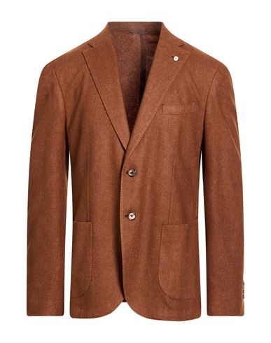 L. b.m. 1911 Man Blazer Brown Size 46 Virgin Wool, Polyester