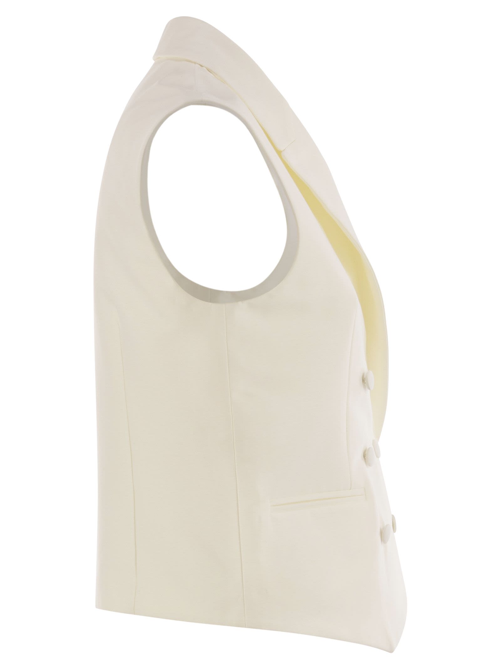 Mvp Wardrobe Double Breasted Cotton And Silk Waistcoat