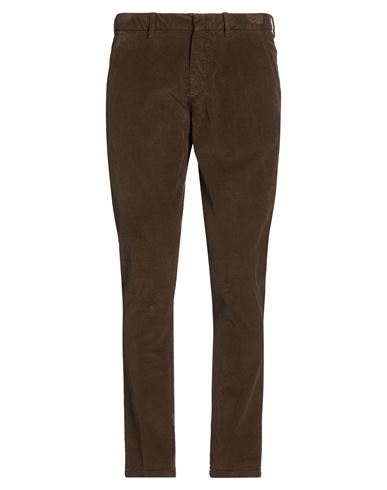 Man Pants Dark brown Size 38 Cotton, Elastane