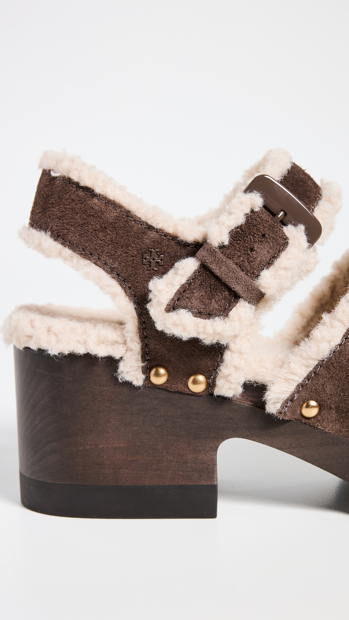 Shearling Lug Sole Clogs 70mm Deep Espresso 