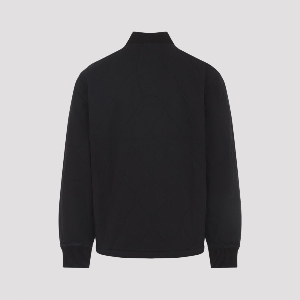 Black Logo Patch Zip Jacket